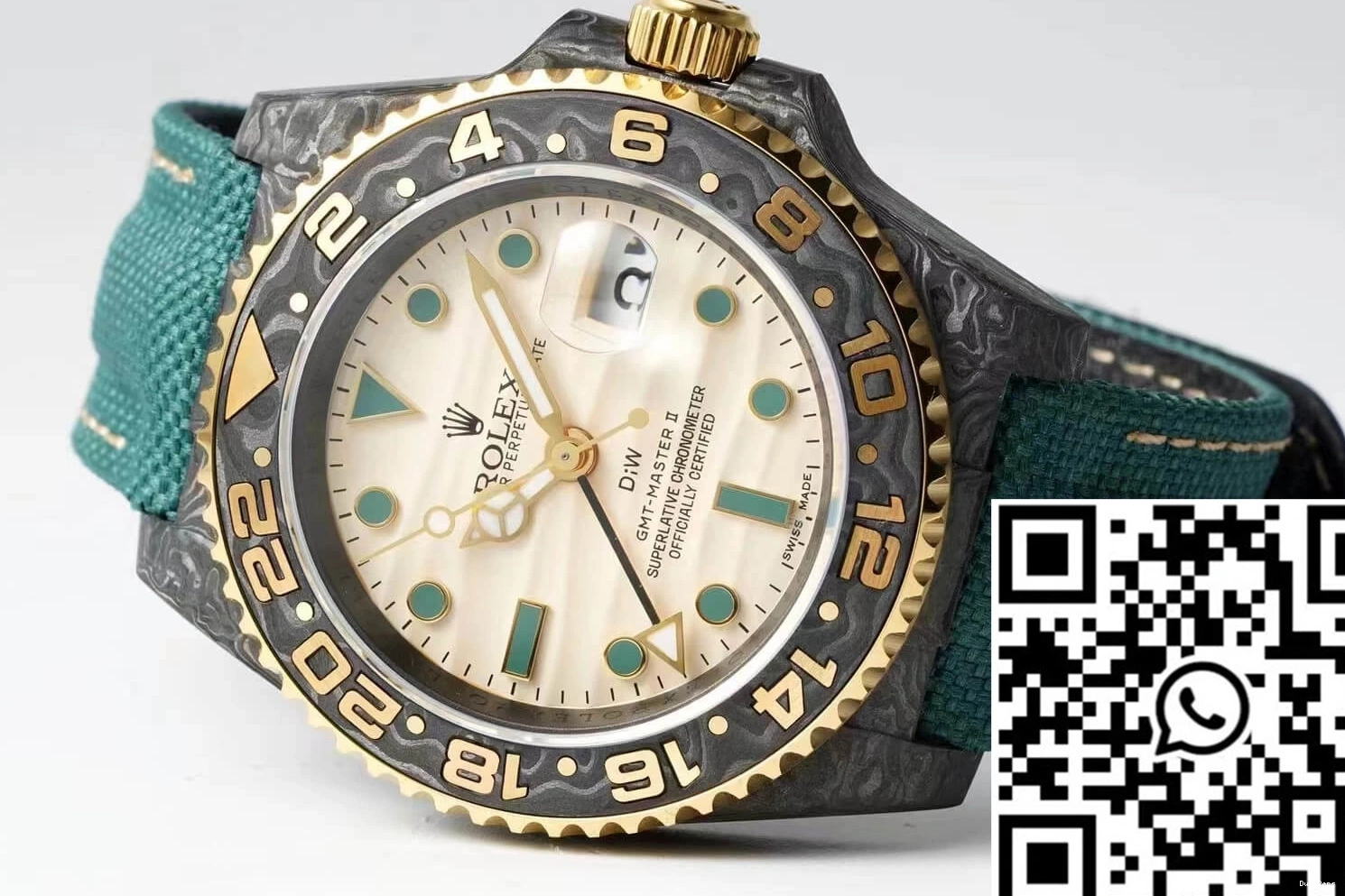 Fabric GMT-MASTER Strap Diw II Green Fiber Carbon Rolex Case 0418